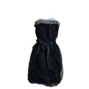 Vera Wang Tulle Sequin Strapless Bubble Dress Womens Size 2 HOCO Party Gothic
